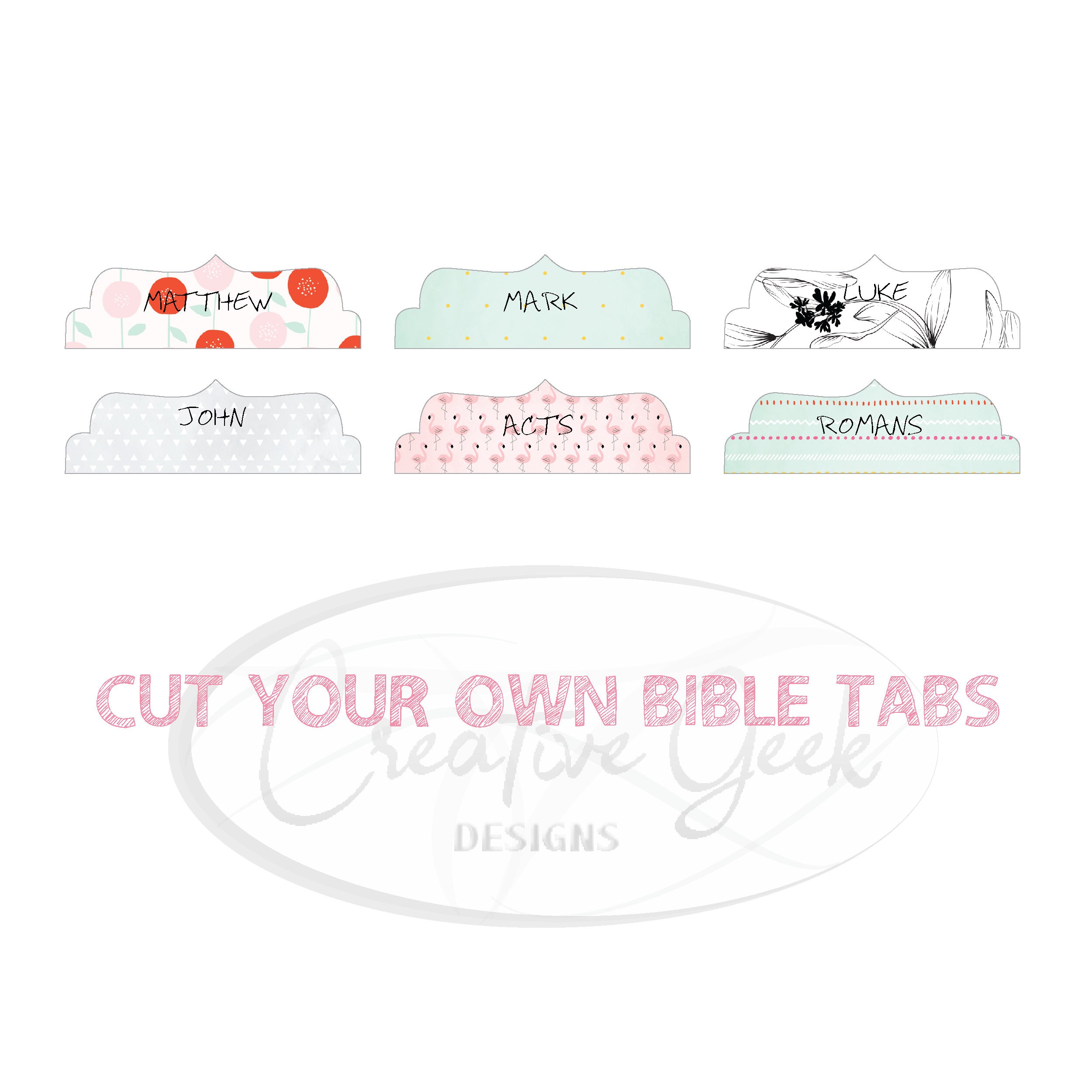 DiverseBee Laminated Bible Tabs - 84 Index Tabs Large Print, Terrazzo Design - View #2
