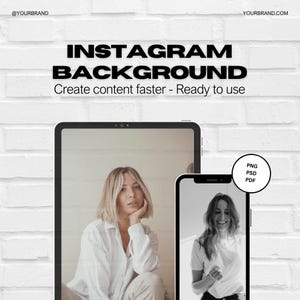 White Brick Instagram Background for Small Business, Neutral Canva Background, Easy Content Design, Minimal Texture
