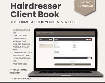 Hairdresser Client Book | Hair Colour Formula Tracker | Salon Visit History & Rebooking List | Browser Tool, No Subscription