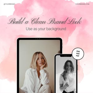 Soft Pink Watercolor Branding Background, Instagram Post Background, Canva Ready, Minimal Business Design Asset