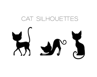 Cat SVG Digital Download - Silhouette SVG Instant Download - Cat clipart - SVG Files for Cricut or Cameo