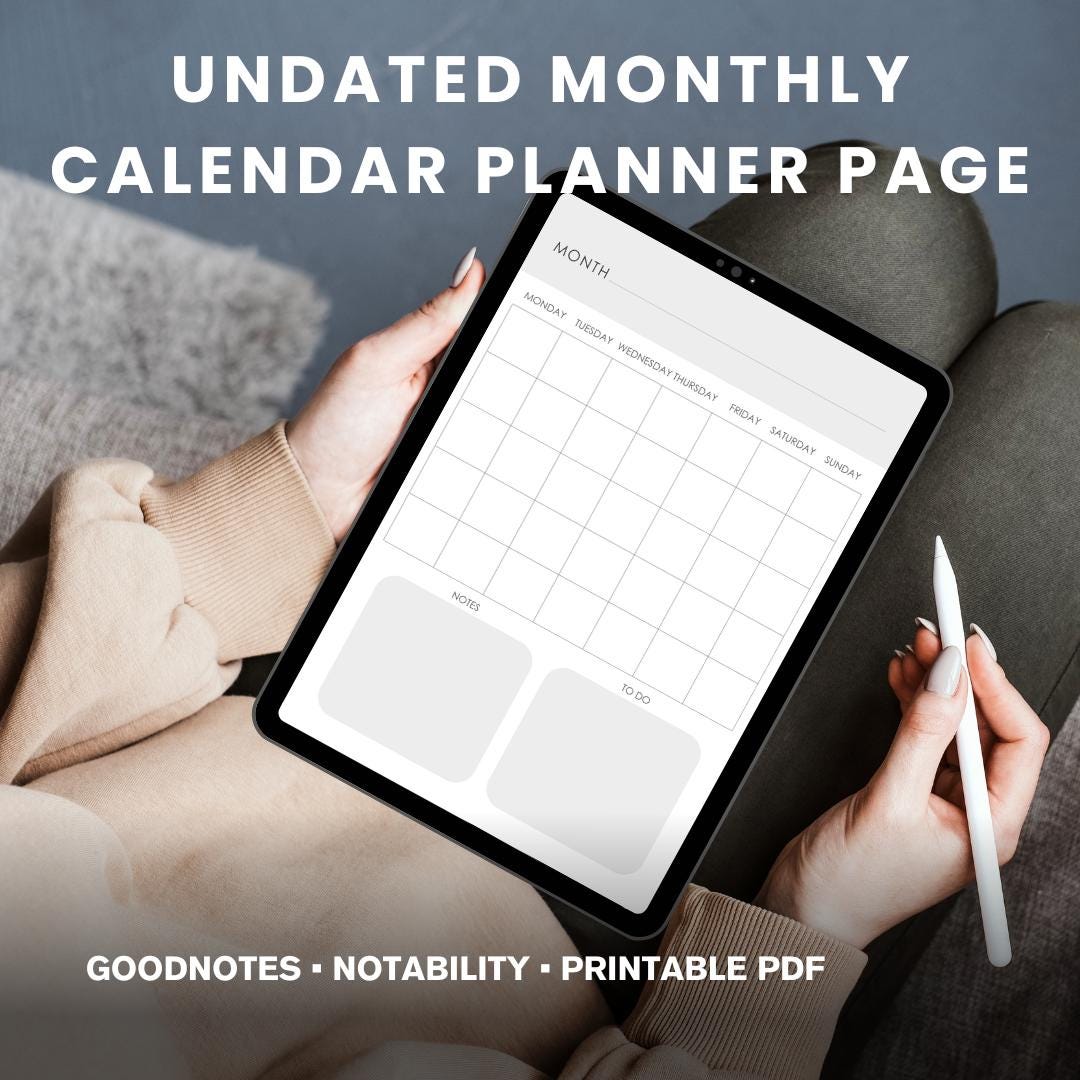 Months Chart Clean Minimal Monthly Calendar Printable | Undated Planner Page | Clean ...