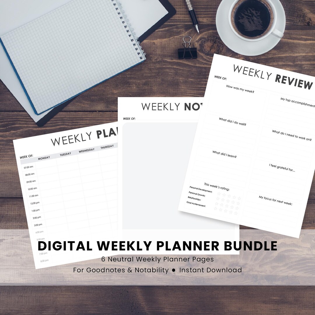 Weekly Planning and Time Blocking System - Goodnotes and Notability ...