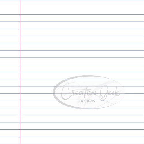 notebook paper png digital download school paper psd instant etsy