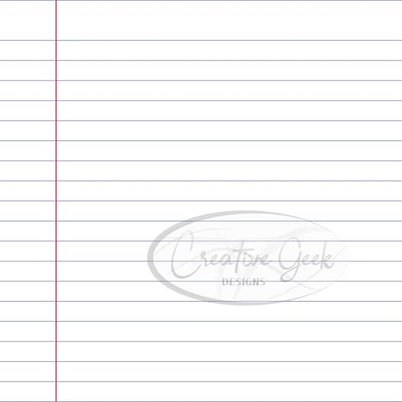 Notebook Paper PNG Digital Download School Paper PSD Instant Download Lined  Paper PDF Printable Paper - Etsy UK