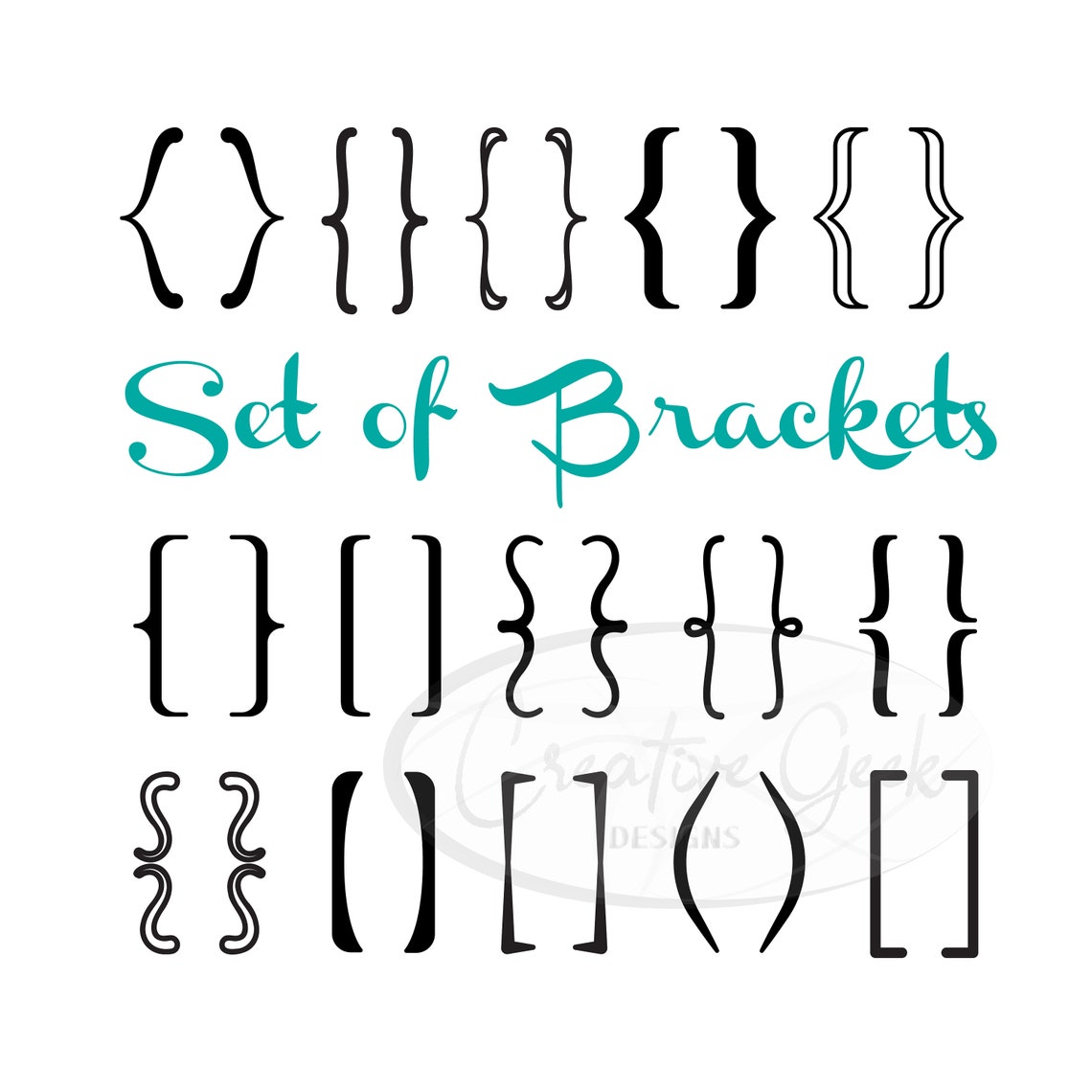 Brackets SVG Digital Download Braces SVG Bundle Instant Etsy Canada