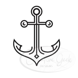 Anchor SVG Digital Download - Line Drawing Anchor SVG Instant Download - Anchor Clipart - SVG Files for Cricut and Cameo