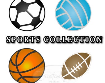 Sports Balls SVG Bundle Digital Download - Sports SVG Instant Download - Sports Balls Clipart - SVG Files for Cricut or Cameo