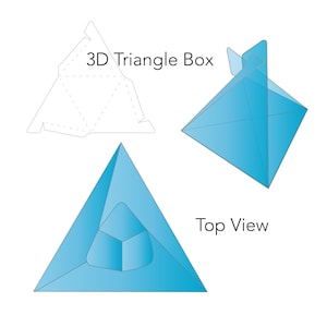 3D Triangle Box SVG Digital Download - Gift Box SVG Instant Download - SVG Files for Cricut or Cameo