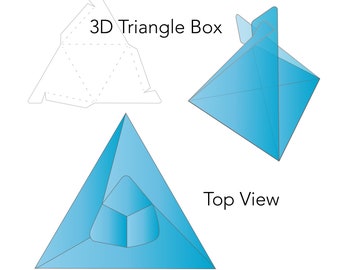 3D Triangle Box SVG Digital Download - Gift Box SVG Instant Download - SVG Files for Cricut or Cameo