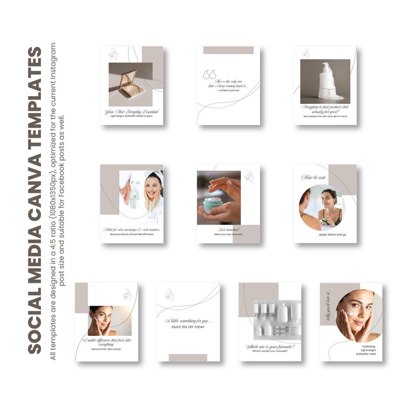 Elegant Social Media Canva Templates | Small Business Instagram Bundle ...