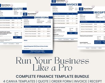 Small BusinessFinance Bundle - Canva Rechnung, Angebot, Quittung, Bestellschein (Digitaler Download)