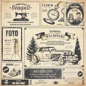 Vintage krantenpapier PNG digitaal papier Instant Download - Vintage krant digitale Download PDF - Vintage krant clipart