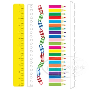 Pacote SVG de Fronteiras Escolares Download Digital - Download Instantâneo SVG de Professores - Clipart Escolar - Arquivos SVG para Cricut e Cameo