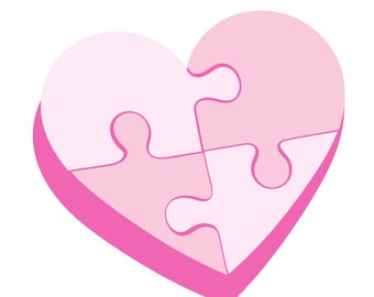 Jigsaw Puzzle Heart SVG Digital Download - Puzzle SVG Instant Download - SVG Files for Cricut or Cameo