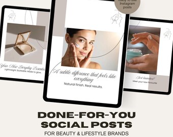 Social-Media-Vorlagen Bundle Canva | Elegante Instagram Posts für kleine Unternehmen | 10 Posts + 30 Beschriftungs-Prompts | Digitaler Download