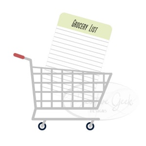 Grocery Cart SVG Digital Download - Grocery List SVG Instant Download - Grocery Clipart - SVG Files for Cricut