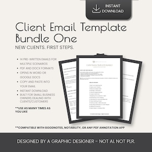 E-Mail-Vorlage für Freelancer | 14 E-Mail-Vorlagen zum Kopieren und Einfügen für Onboarding, Angebote & Verträge | PDF und DOCX | Sofort-Download