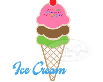 Ice Cream SVG Digital Download - Summer SVG Ice Cream Cone Instant Download - Ice Cream Printable Art - SVG Files for Cricut and Cameo