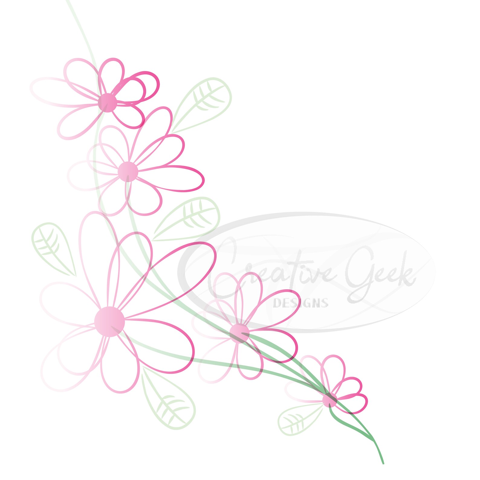 Modern Floral Background SVG Digital Download Flower Background SVG