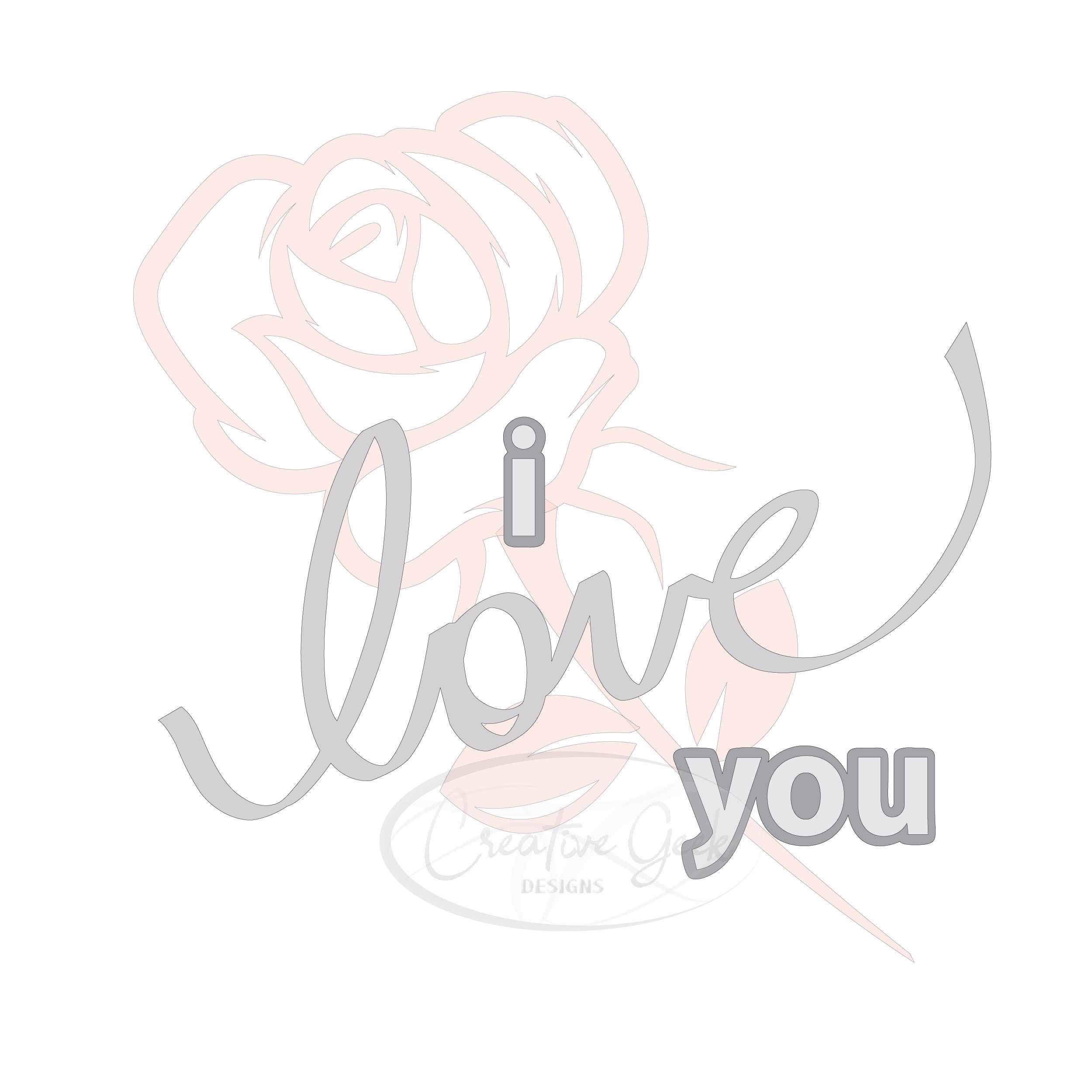 Download I Love You Floral Svg Digital Download Valentines Day Svg Etsy