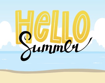 Title Summer SVG Digital Download - Summer Word Art Title SVG Instant Download - Summer Clipart - SVG Files for Cricut or Cameo