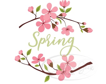 Spring Floral SVG Digital Download - Spring Wreath Instant Download - Spring Flower Clipart - SVG Files for Cricut and Cameo
