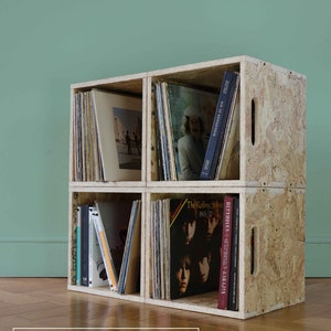 4 x flat pack OSB record crates