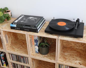 Vinyl Record OSB Crate 8X Flat Pack