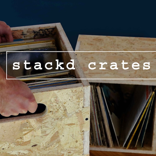 3 x flat pack record crate