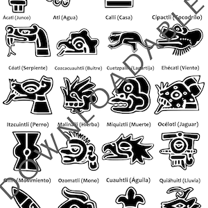Aztec Calendar Symbols SVG DXF Png Screen Printing Cut - Etsy Canada