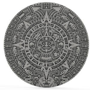 Aztec calendar, Calendar, Aztec, 3D printing, printing, 3D, STL, STL File