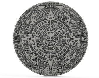 Aztekisk kalender, kalender, aztek, 3D-utskrift, utskrift, 3D, STL, STL-fil