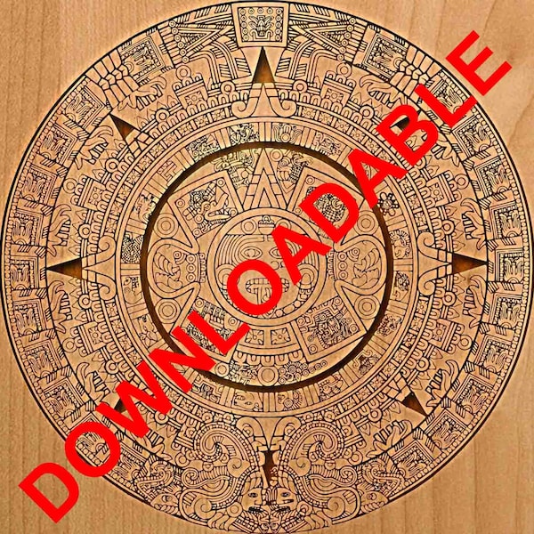 Aztec calendar, Calendar, Azteca, SVG, DXF, PNG, Vector, Screen Printing, Cut, Cricut, Silhouette, Digital File, Laser Engraving, Cnc