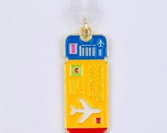 飛行機チケット用ダストプラグチャーム、旅行用携帯電話・タブレット