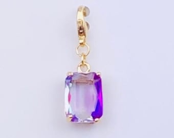 Purple Blue Glass Crystal Planner Charm, Gem Planner Charm, Planner Deco