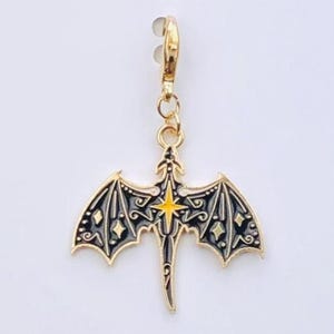 Dragon Planner Charm, Fantasy Binder Clip, Celestial Journal Charm