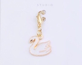 White Swan Planner Charm, Swan Planner Charm, White Swan Charm