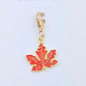 Maple Leaf Planner Charm, Fall Journal Notebook Charm