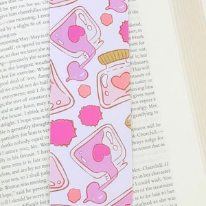 Marcador de Páginas em Formato de Pote de Tinta Rosa e Vermelha, Marcador de Carta de Amor, Presente para Leitores de Romance
