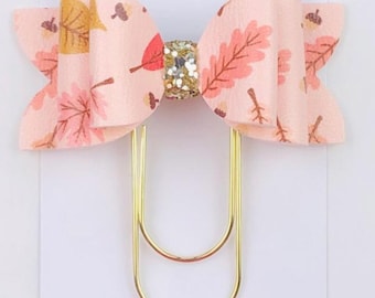 Autumn Leaf Bow Paper Clip, Fall Leafs Bow Paperclip