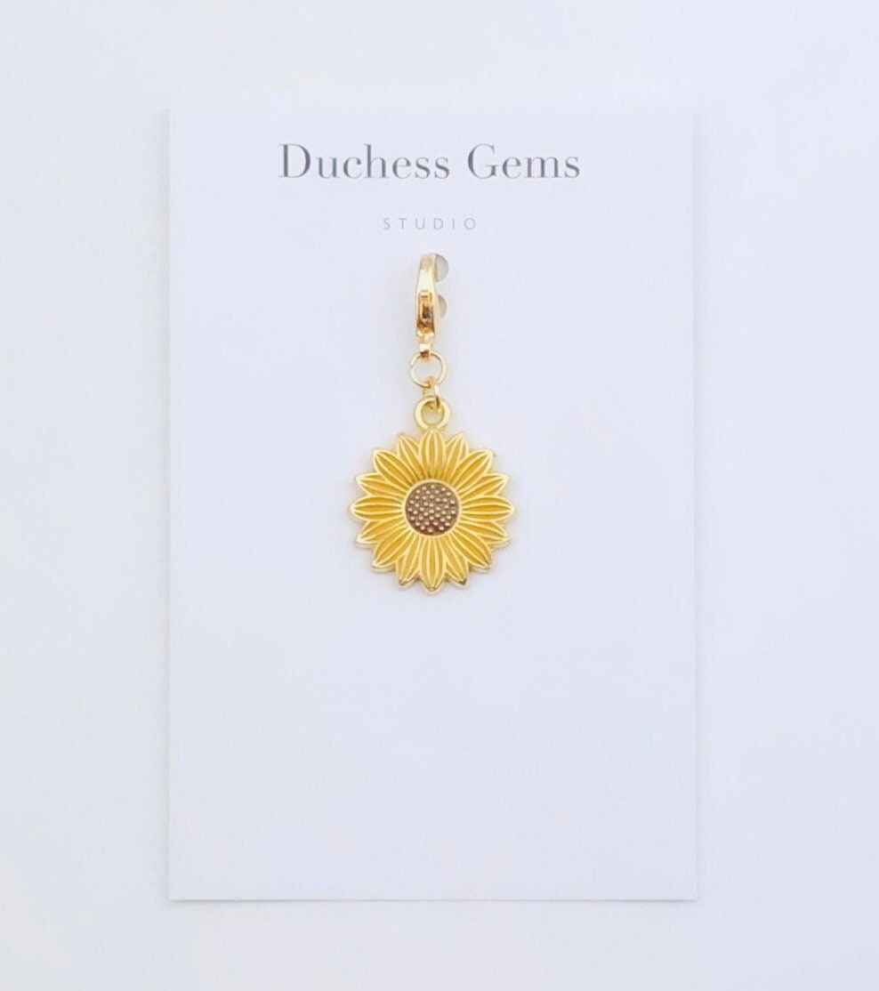 ひまわりのプランナーチャーム、フラワージャーナルチャーム - Etsy 日本