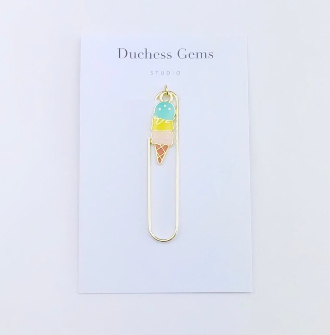 Dainty Ice Cream Charm Paper Clip Icecream Charm Paperclip Etsy UK