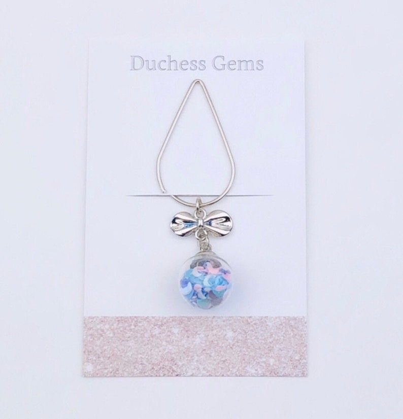 Dainty Silver Bow Pastel Moon Confetti Glass Ball Charm Papercli Dainty Silver Bow Pastel Moon Confetti Glass Ball Charm Papercli