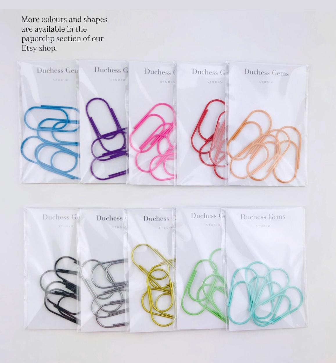 Blue Paper Clips, Small Wide Paperclips, Planner Paper Clip Set
