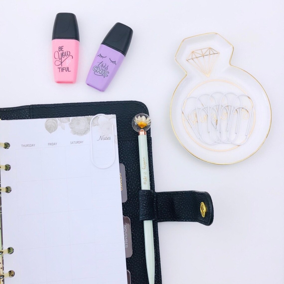 Set Of 6 White Wide Paper Clips White Wide Paper Clip Set Etsy