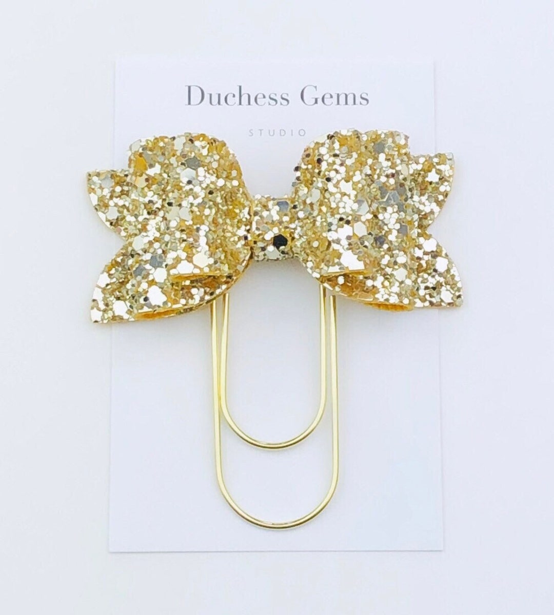 Gold Chunky Glitter Chloe Bow Paper Clip, Gold Sparkly Bow Paperclip - Etsy