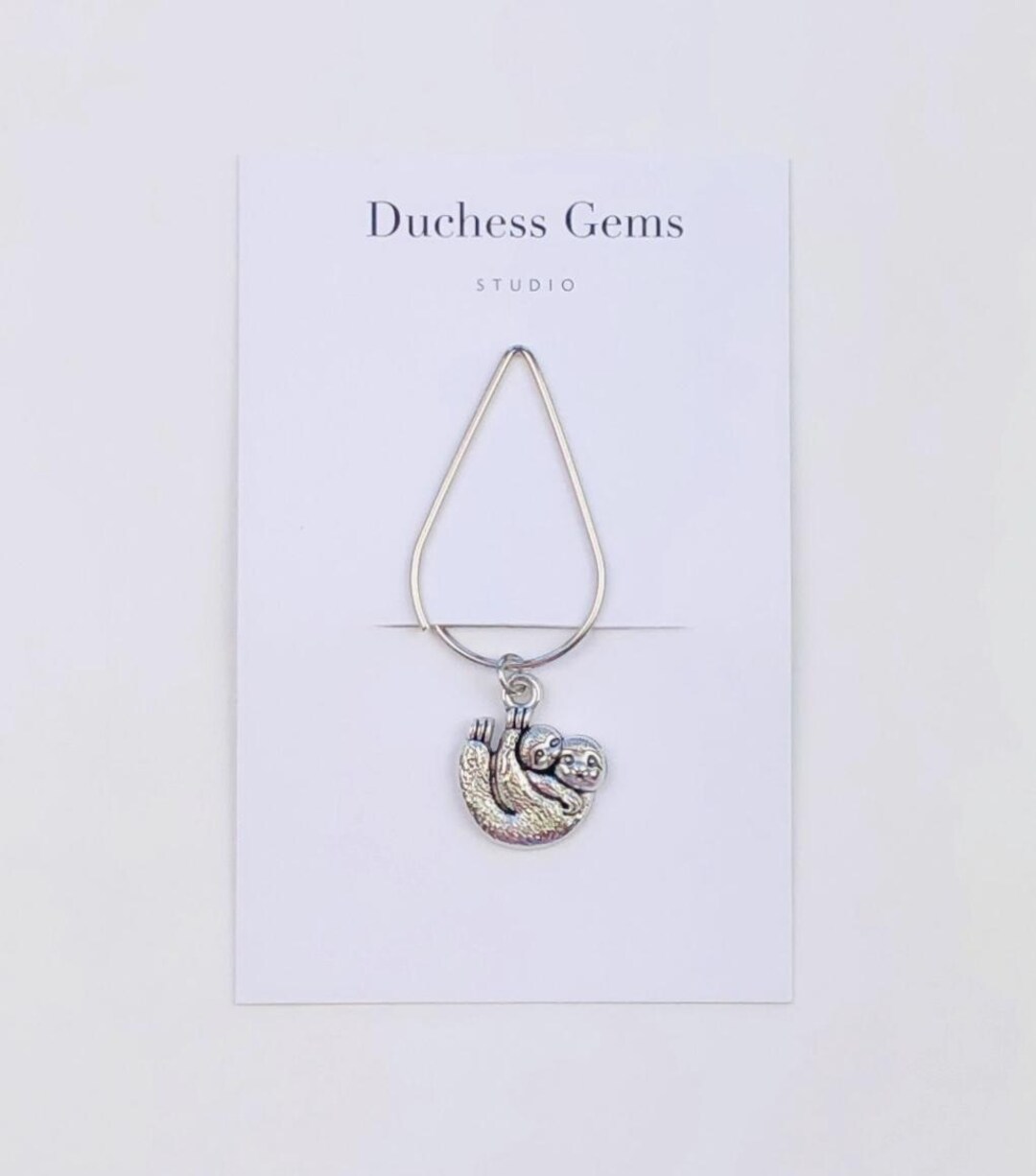 Sloth Charm Paper Clip, Baby & Mommy Sloth Dangle Charm Paperclip ...