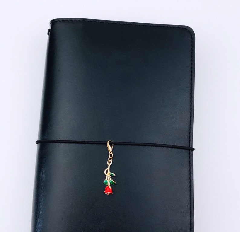 Planner Accessories Rose Flower Charm Elegant Red Rose Planner Charm
