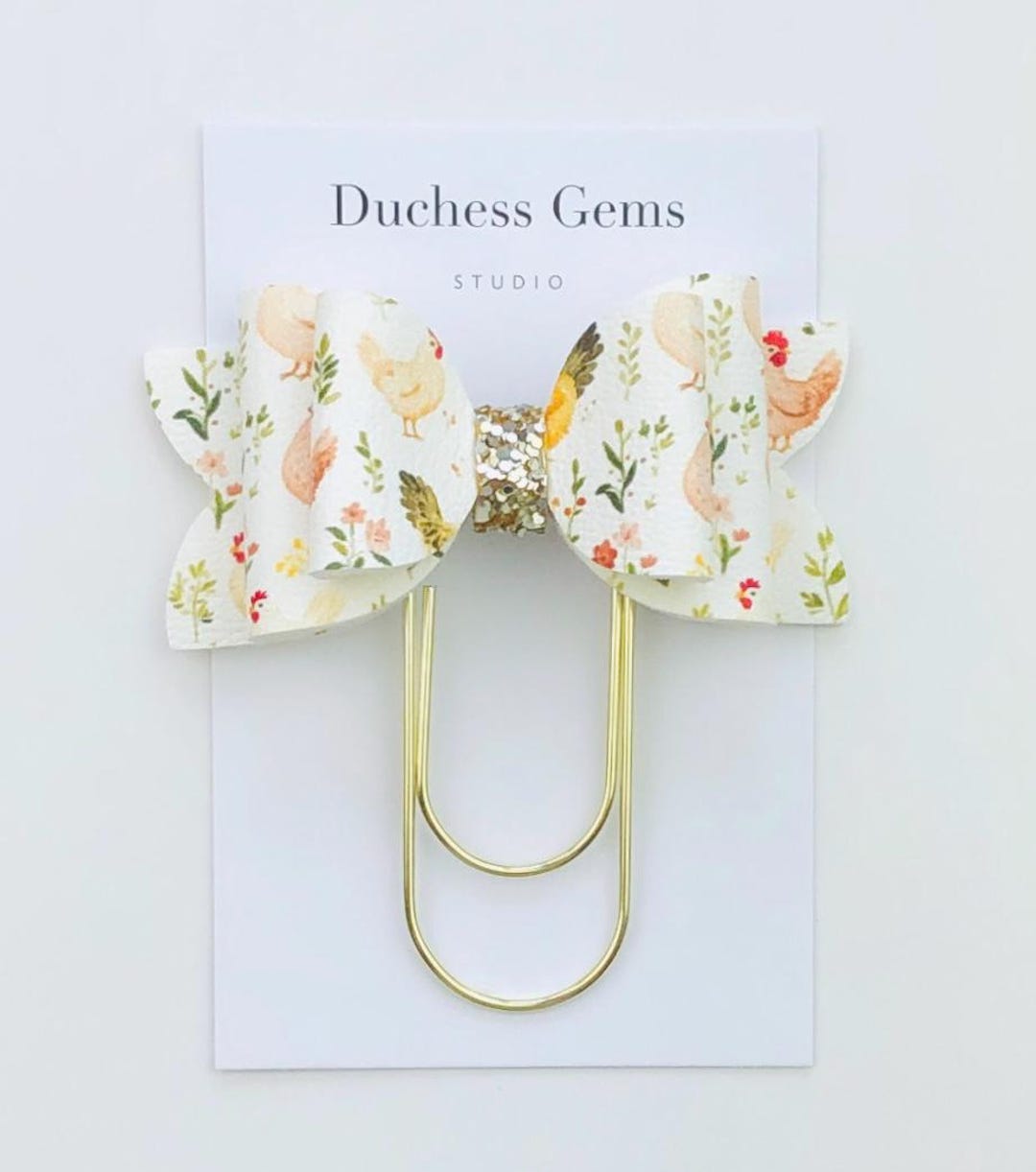 Chicken Bow Paper Clip, Chicken Farm Planner Bow Paperclip Bookmark ...